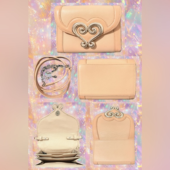 Brighton Gracie Buff Leather Handbag Wallet Dust Bag Box Silver Adornment Excel - Picture 9 of 17